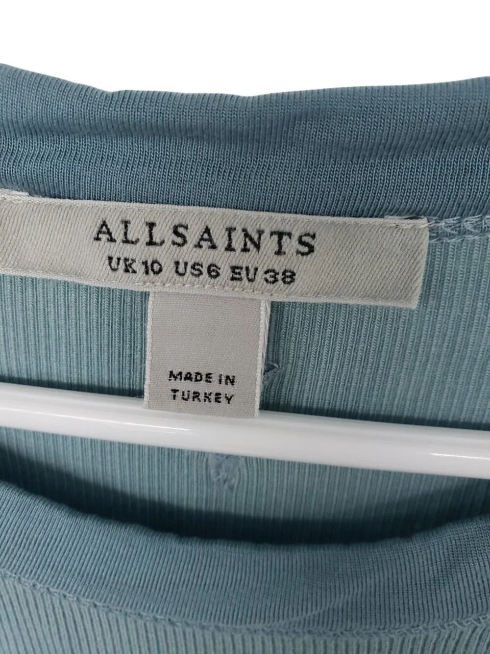 All Saints Light Blue Ribbed Tank Top Rink Tank US 6 Allsaints - Picture 4 of 11